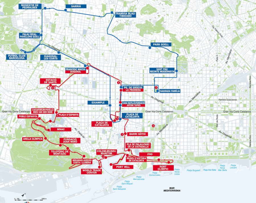 plattegrond hop on hop off bus 