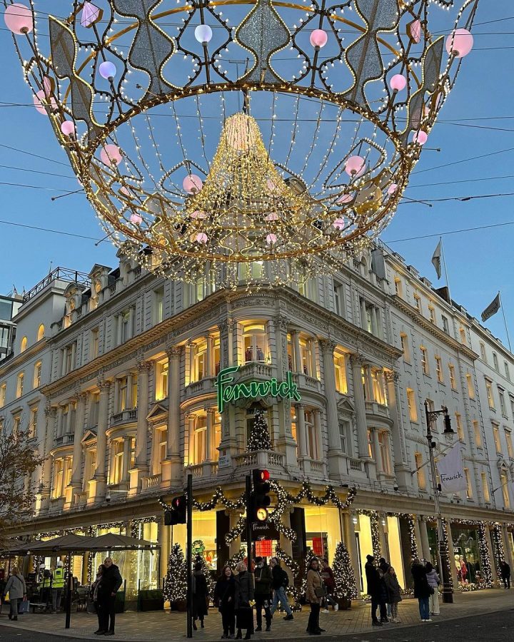 Kerst versiering in New Bond street Londen