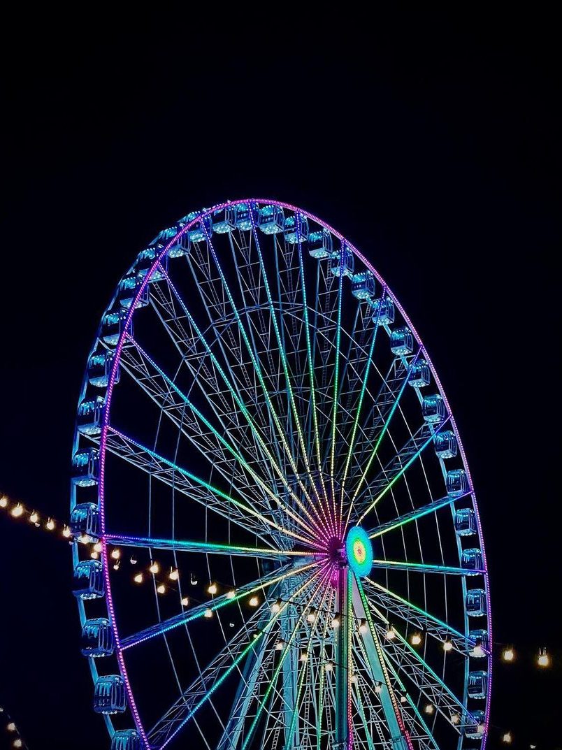 Reuzenrad tijdens de kerstmarkt in Hyde Park