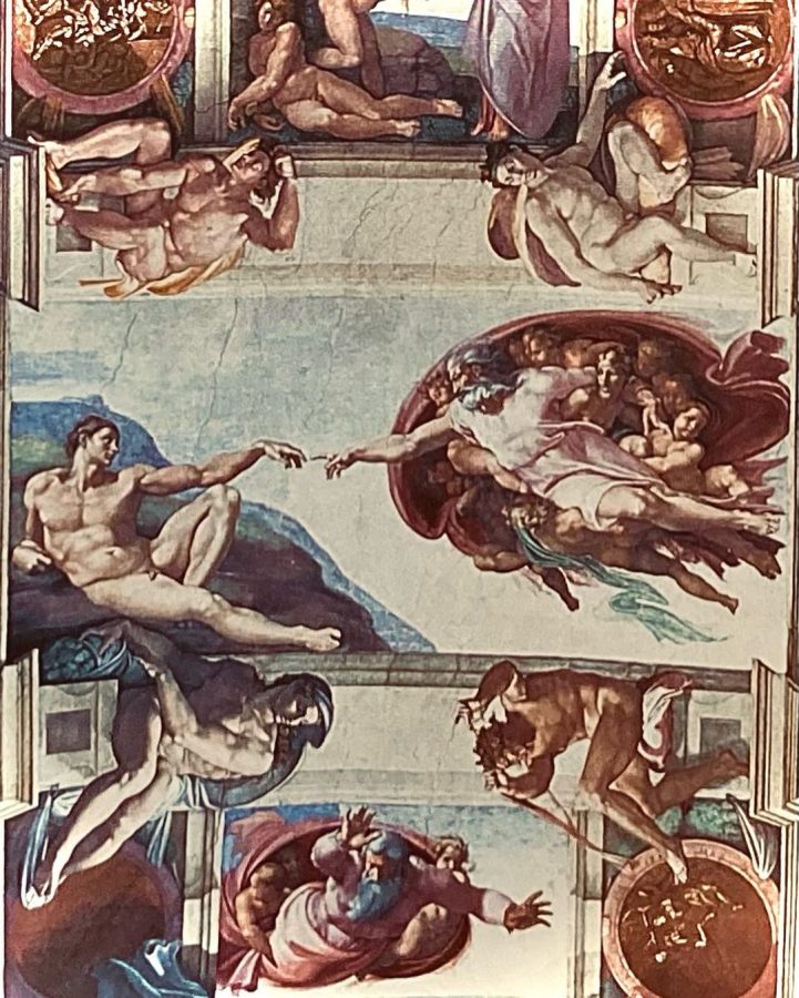 plafond sixtijnse kapel aanraking god en adam rome