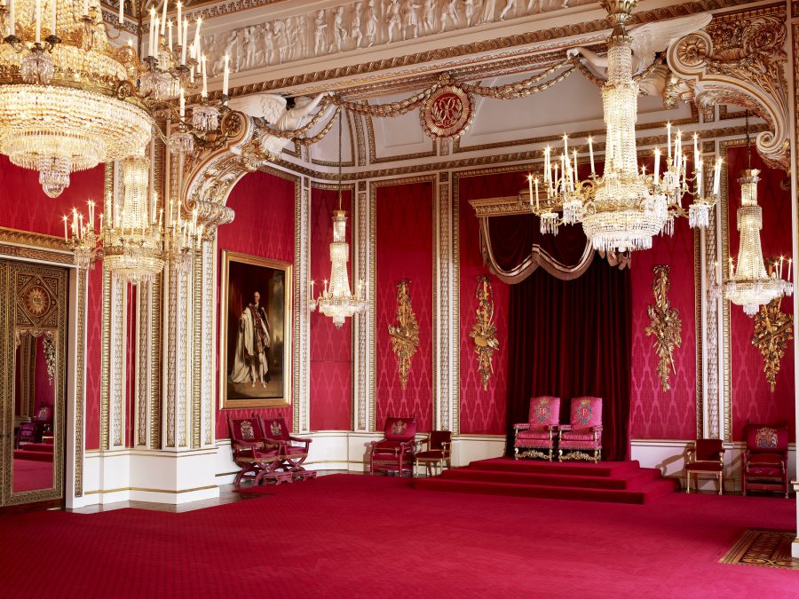 troonzaal in buckingham palace londen