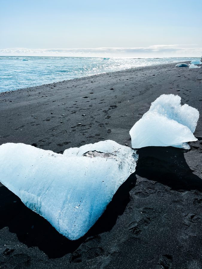 diamond beach ijsland zwart strand met ijsbrokken