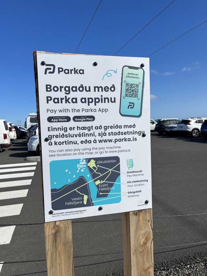 parkeren Jökulsárlón-gletsjermeer