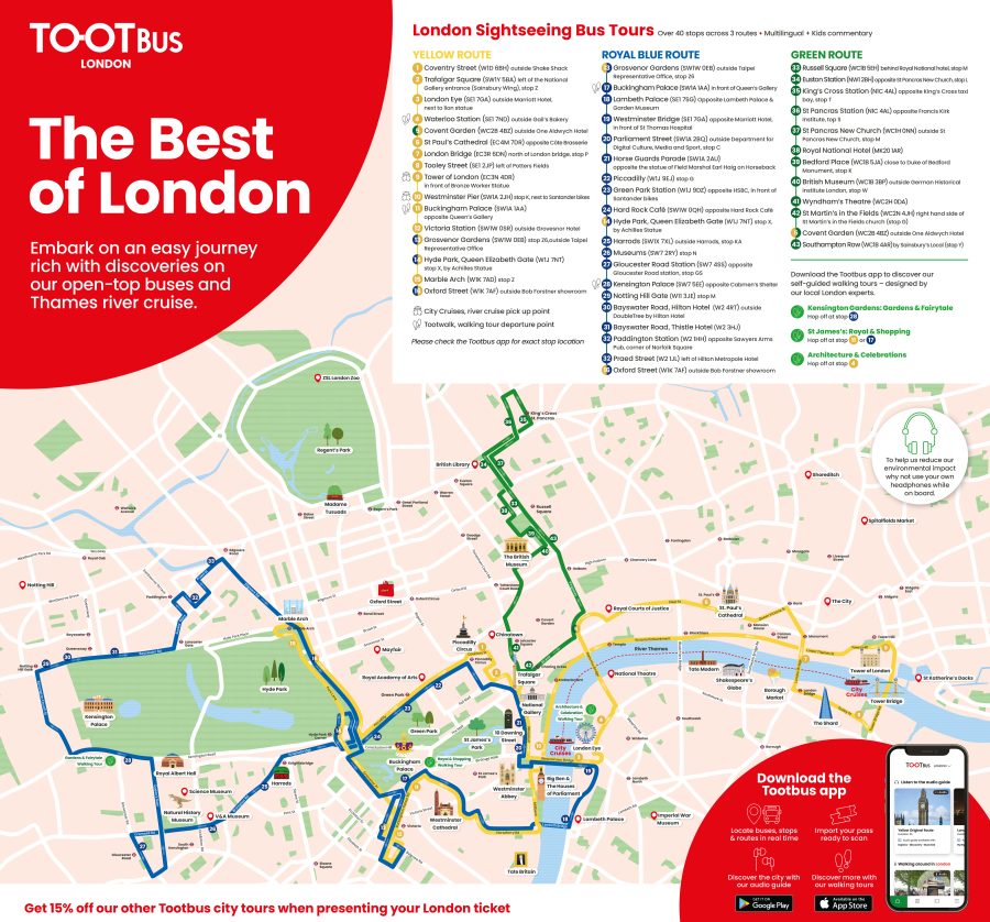 plattegrond hop on hop off bus londen