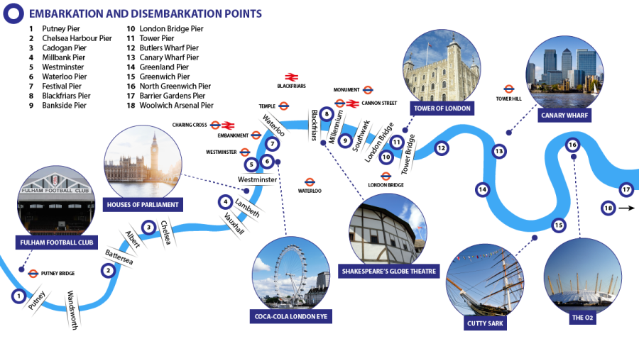 plattegrond uitstappunten theems londen