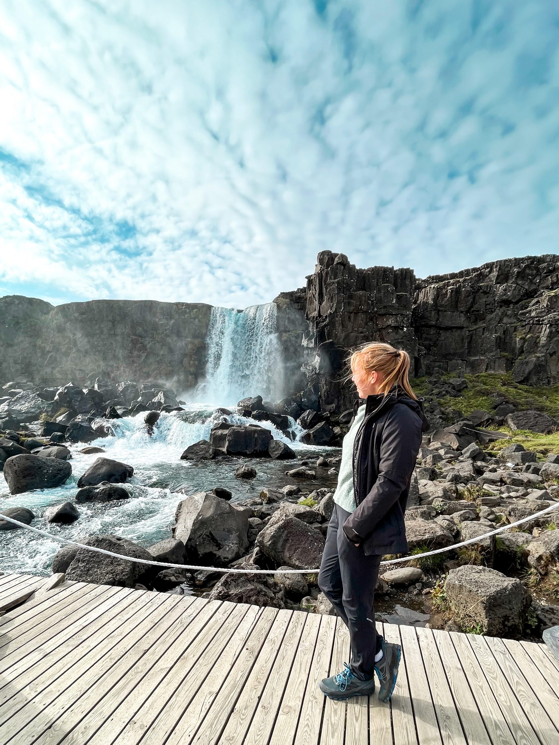 Öxarárfoss Waterval in het Thingvellir nationaal park