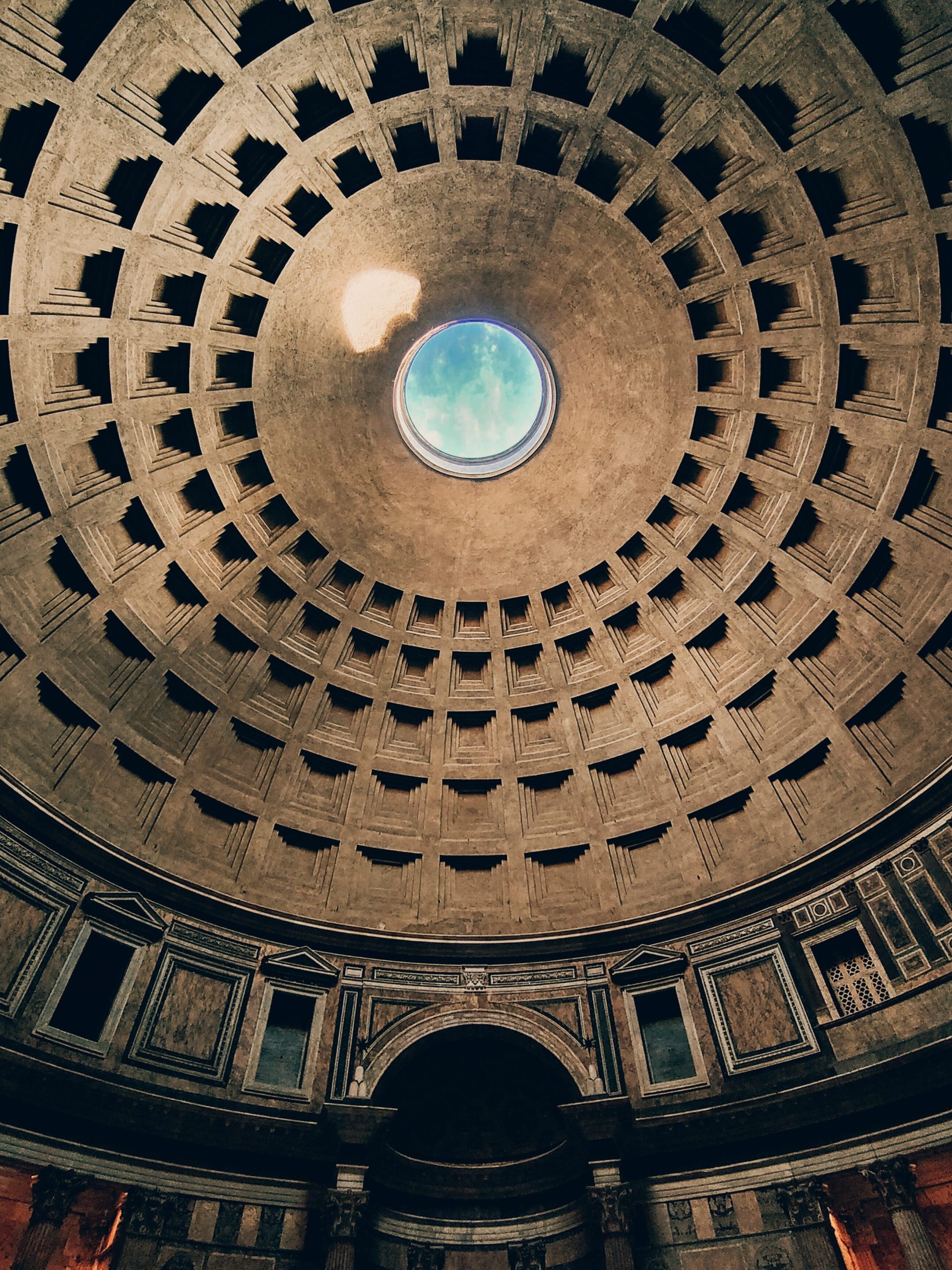 Oculus van het pantheon rome, gat in het dak