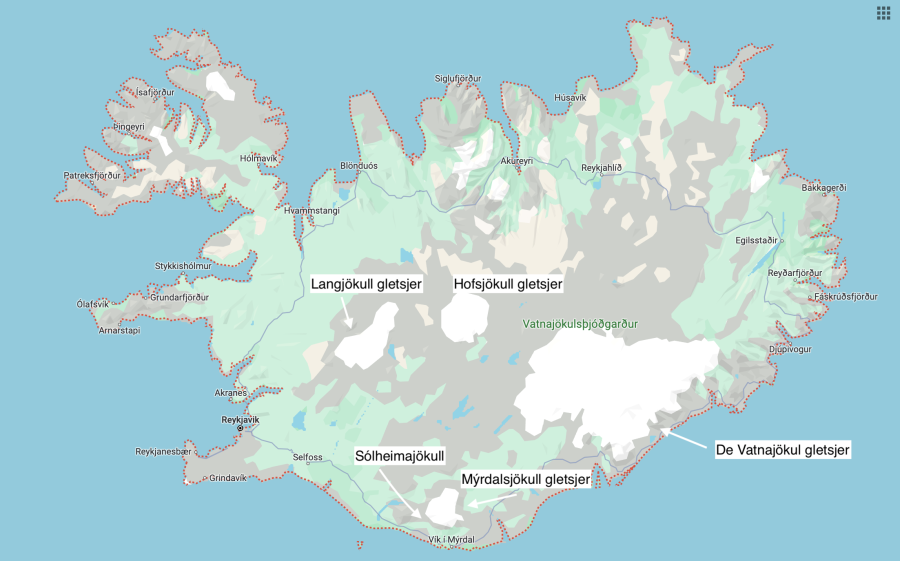 gletsjers op IJsland