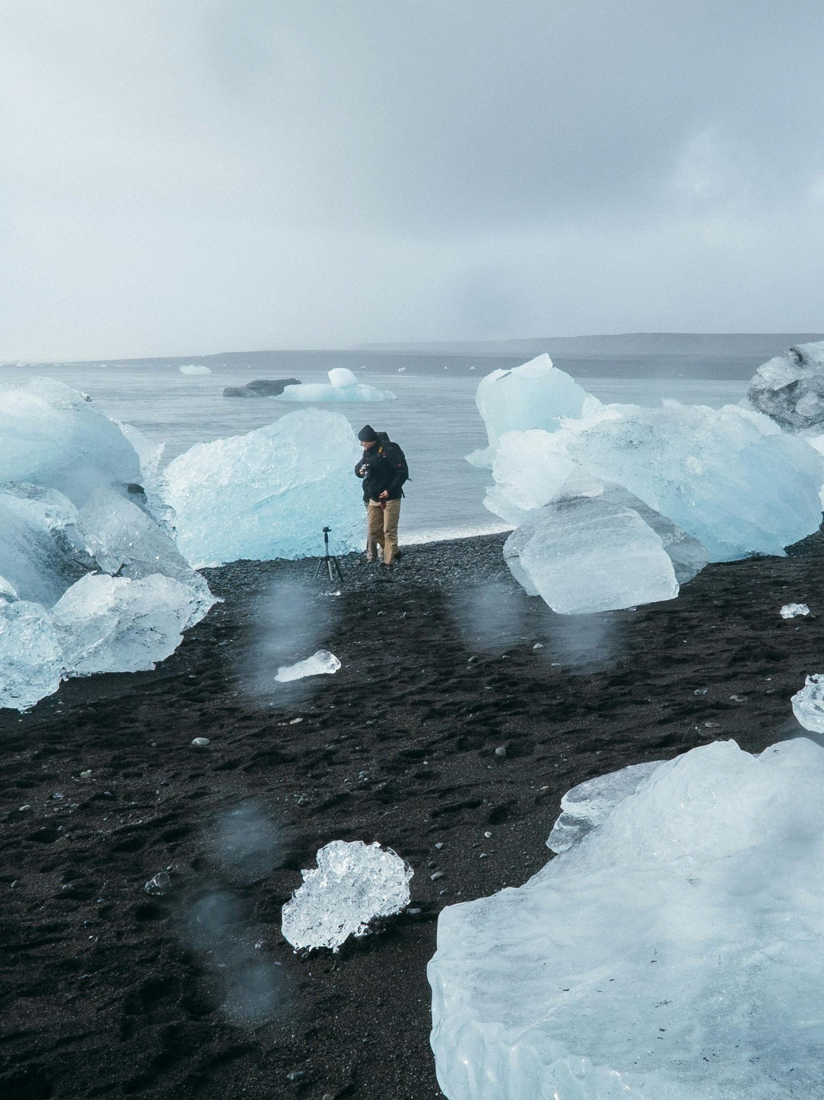 Diamond beach in de winter