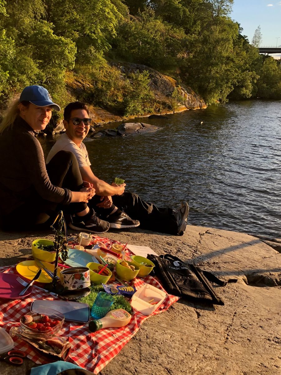 kayakken met picknick stockholm