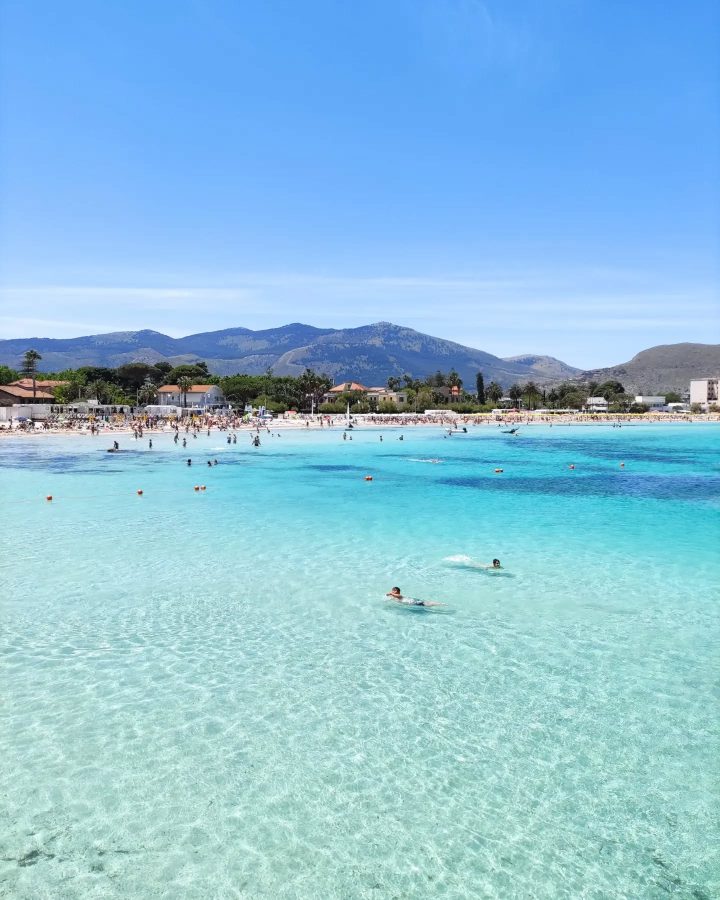 Mondello Beach stranden op sicilië