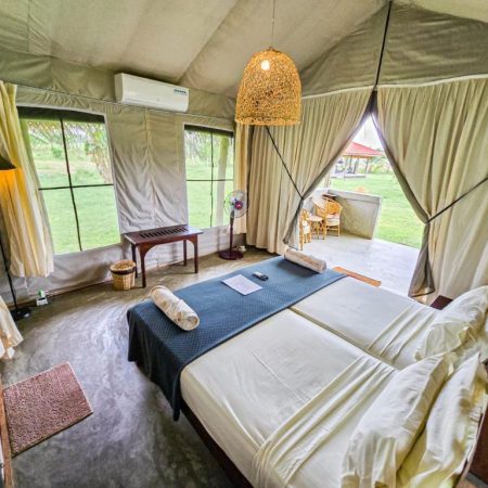 Luxe glamping bij Gal Oya national park + bootsafari 