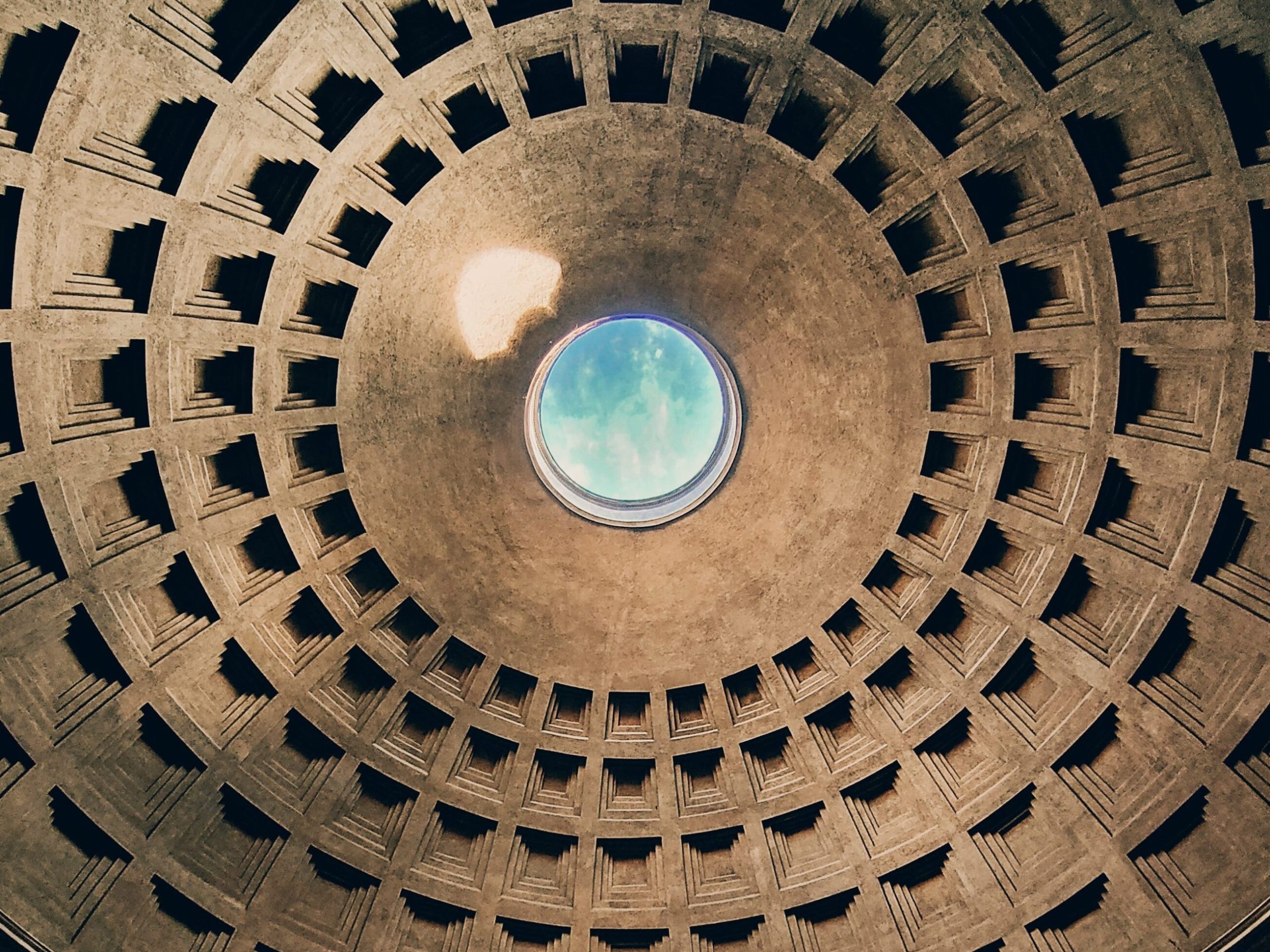 Oculus van het pantheon rome, gat in het dak